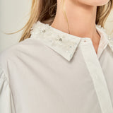 Amelie Rhinestone Trim Shirt