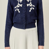 Crochet Flower Knit Cardigan