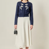 Crochet Flower Knit Cardigan