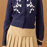 Crochet Flower Knit Cardigan
