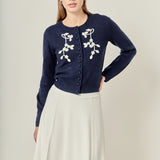 Crochet Flower Knit Cardigan