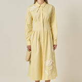 Structured Waist Applique Shirt Dress