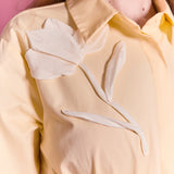 Structured Waist Applique Shirt Dress
