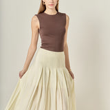 Sheer Pleated Skirt