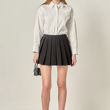 Floral Applique Collared Shirt
