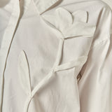 Floral Applique Collared Shirt