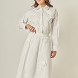 Floral Applique Midi Skirt