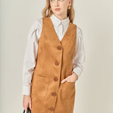 Faux Suede Vest Dress