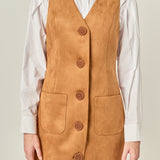 Faux Suede Vest Dress