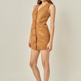 Faux Suede Vest Dress