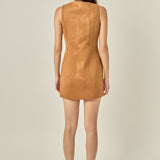 Faux Suede Vest Dress