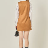 Faux Suede Vest Dress