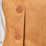 Faux Suede Vest Dress