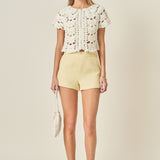 Crochet Knit Crop Cardigan