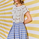 Crochet Knit Crop Cardigan
