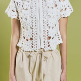 Crochet Knit Crop Cardigan