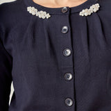 Pearl and Rhinestone Accent Cardigan