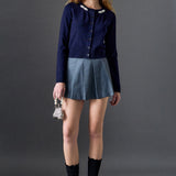 Pearl and Rhinestone Accent Cardigan