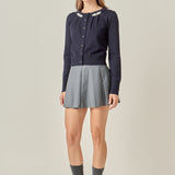 Pearl and Rhinestone Accent Cardigan