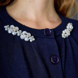 Pearl and Rhinestone Accent Cardigan