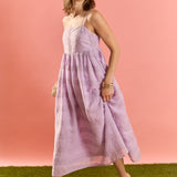 Embroidered Chiffon Sleeveless Midi Dress