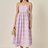 Embroidered Chiffon Sleeveless Midi Dress