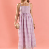 Embroidered Chiffon Sleeveless Midi Dress
