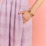 Embroidered Chiffon Sleeveless Midi Dress