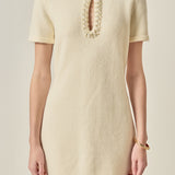 The Pearl Embellished Knit Mini Dress