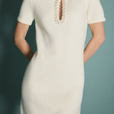 Pearl Embellished Knit Mini Dress