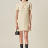 The Pearl Embellished Knit Mini Dress