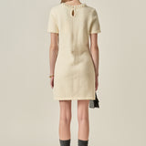 The Pearl Embellished Knit Mini Dress