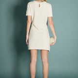 Pearl Embellished Knit Mini Dress