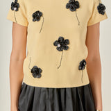 3D Flower Knit Top