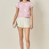 3D Flower Knit Top