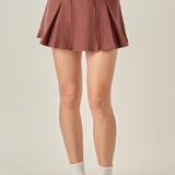 Pleated Knit Mini Skirt