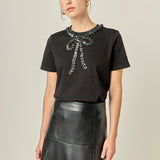 Floral Bow Detail Top