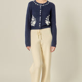 Floral Embroidery Cardigan