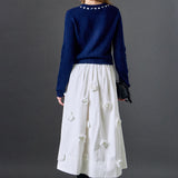 3D Flower Midi Skirt