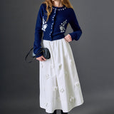 3D Flower Midi Skirt