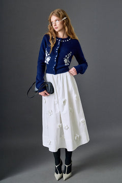 3D Flower Midi Skirt