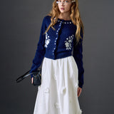 3D Flower Midi Skirt