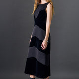 Velvet Satin Combo Midi Dress