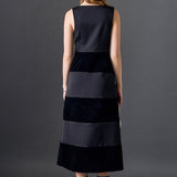 Velvet Satin Combo Midi Dress