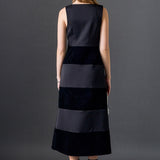 Velvet Satin Combo Midi Dress