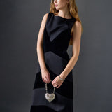 Velvet Satin Combo Midi Dress