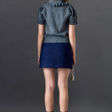 Pearl Floral Ruffle Sleeve Knit