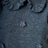 Pearl Floral Ruffle Sleeve Knit