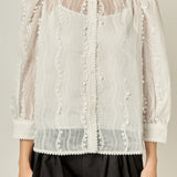 Heart Trim Sheer Blouse