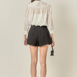 Heart Trim Sheer Blouse